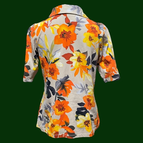Susan Graver Retro Floral Top! Medium - Picture 3 of 5